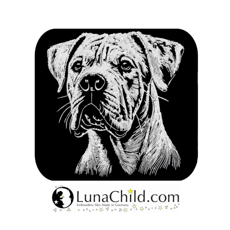 NEU Stickdatei Dogo Argentino Brenda Hund LunaChild