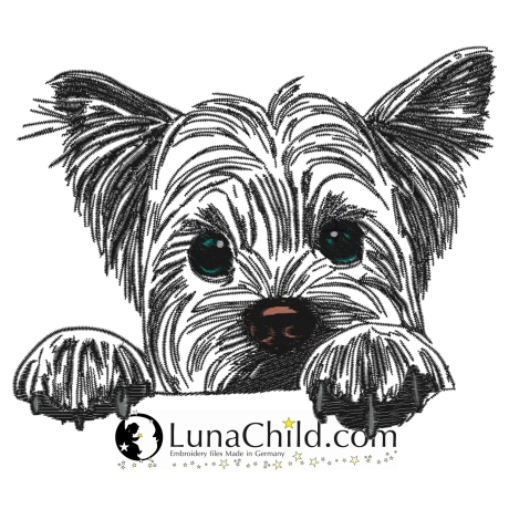 NEU Stickdatei Yorkshire Terrier Welpe Hund Cindy