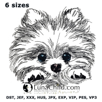 NEU Stickdatei Pomeranian  Lou LIGHT Hund realistisch