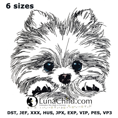 NEU Stickdatei Pomeranian  Lou LIGHT Hund realistisch
