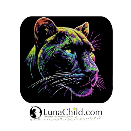 Neu AUFWENDIGE Stickdatei Panter Paladin Lunachild