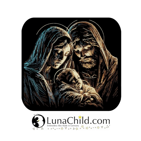 Neu AUFWENDIGE Stickdatei Maria Jesus Josef von Lunachild