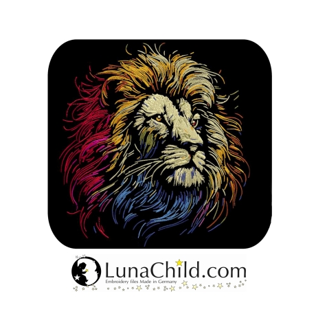 Neu AUFWENDIGE Stickdatei Löwe Leonie Lunachild