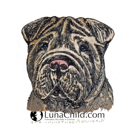 NEU Stickdatei Applikation Shar Pei Harper LunaChild