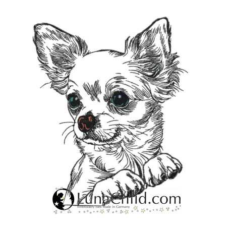 NEU Stickdatei Chihuahua Dolly Hund realistisch