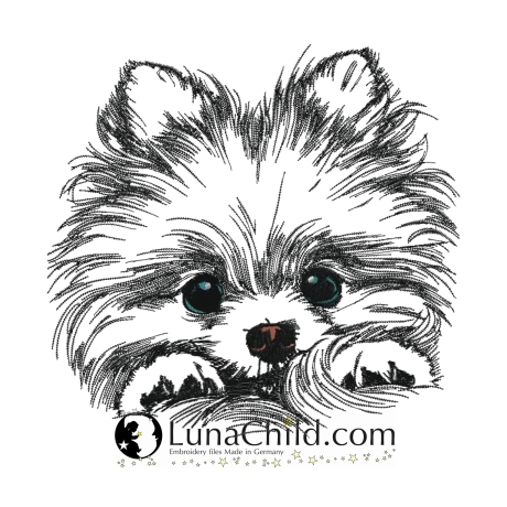 NEU Stickdatei Pomeranian Lou Welpe Zwergspitz Hund