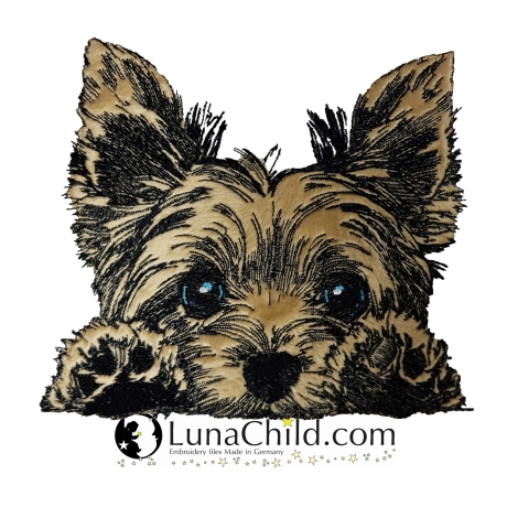 NEU Stickdatei Applikation Yorkshire Terrier Lucy