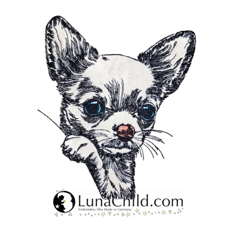 NEU Stickdatei Applikation Chihuahua Bella LunaChild