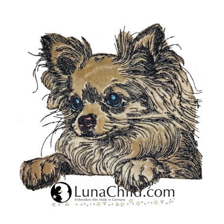 NEU Applikation Stickdatei Chihuahua Kim Hund 