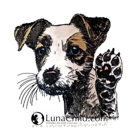 NEU Stickdatei Applikation Jack Russel Stella 