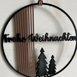 Moderner Türkranz Weihnachten – 3D-Druck mit „Frohe Weihnachten“