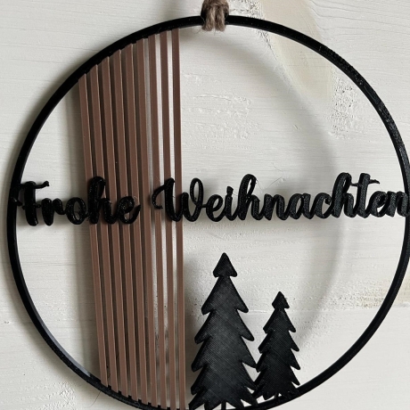 Moderner Türkranz Weihnachten – 3D-Druck mit „Frohe Weihnachten“