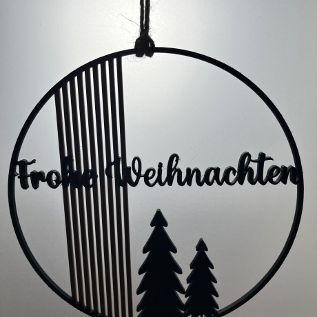 Moderner Türkranz Weihnachten – 3D-Druck mit „Frohe Weihnachten“