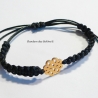 Armband schwarz Rosette Makramee handmade Flechtarmband