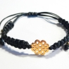 Armband schwarz Rosette Makramee handmade Flechtarmband