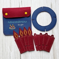 Stickdatei Adventskranz to go Ø13 cm zum Stecken stickdirwas
