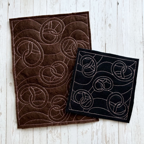 5x Füllmuster Brezel Stickdatei Redwork Herbst Herbstfest