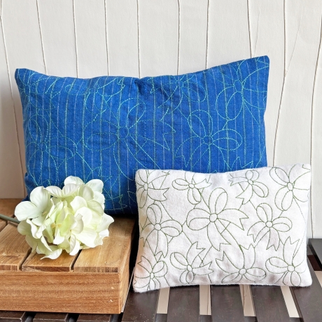 6x Füllmuster Schleifen  Redwork Stickdatei