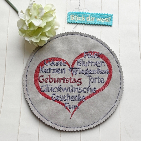 Geburtstagsherz Stickdatei Wortwolke Herz Geburtstag stickdirwas