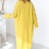 Oversize Strickmantel Strickjacke lang Cardigan Weste Gelb S-XL