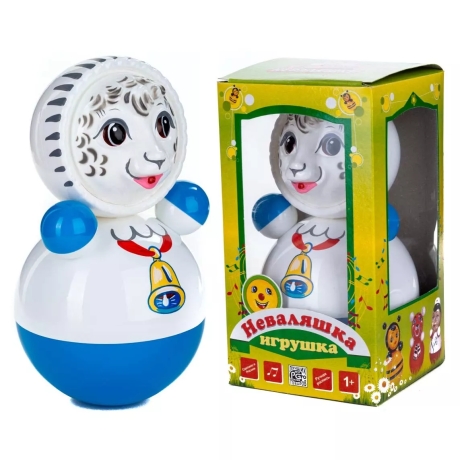 Stehaufpuppe Lamm m. Glöckchen, sh 001, neu, 22 cm