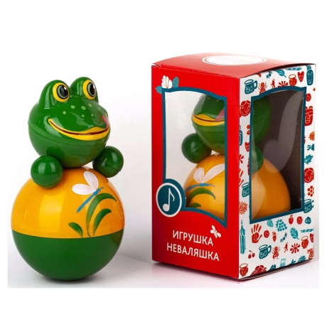 Stehaufpuppe Frosch m. Glöckchen, sh 003, neu, 15 cm