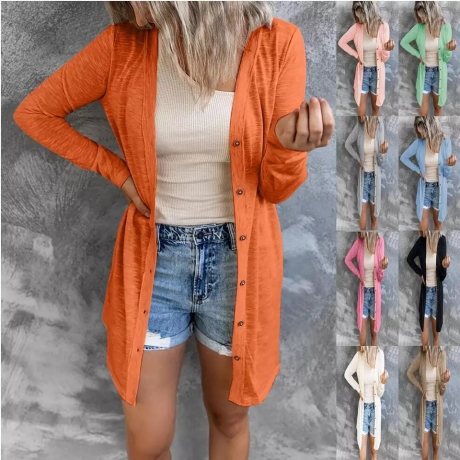 Damen-Sommer-Cardigan/Longshirt, rosa, Größe M, neu
