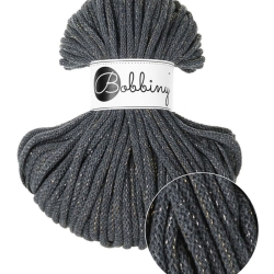 Bobbiny Flechtkordel Premium 5mm 100m Farbe shiny charcoal