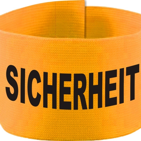 Klett-Armbinde 10 cm Höhe bedruckt mit SICHERHEIT