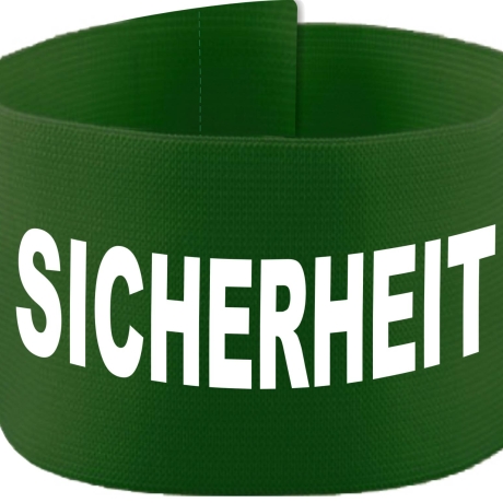 Klett-Armbinde 10 cm Höhe bedruckt mit SICHERHEIT