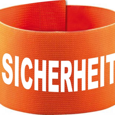 Klett-Armbinde 10 cm Höhe bedruckt mit SICHERHEIT