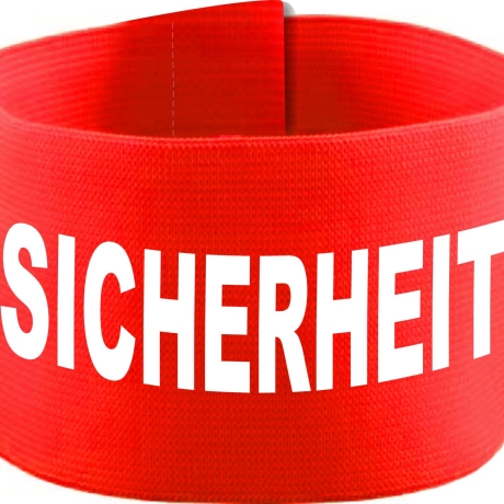 Klett-Armbinde 10 cm Höhe bedruckt mit SICHERHEIT