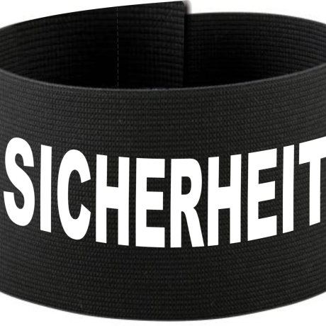 Klett-Armbinde 10 cm Höhe bedruckt mit SICHERHEIT