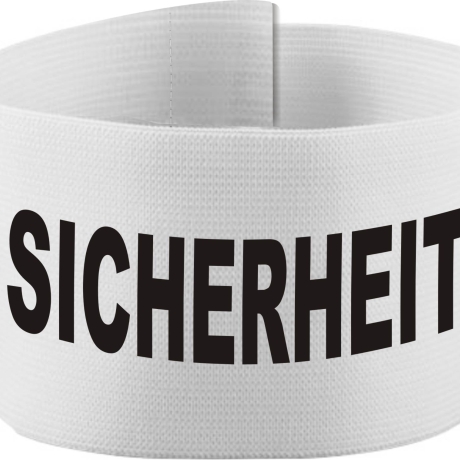 Klett-Armbinde 10 cm Höhe bedruckt mit SICHERHEIT