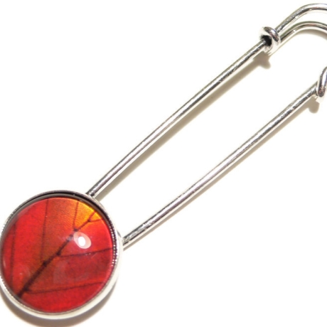 Schalnadel Brosche Ponchonadel HERBSTBLATT Cabochon Tuchnadel