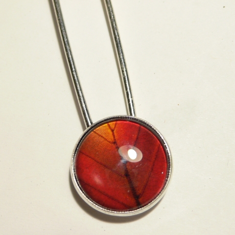 Schalnadel Brosche Ponchonadel HERBSTBLATT Cabochon Tuchnadel