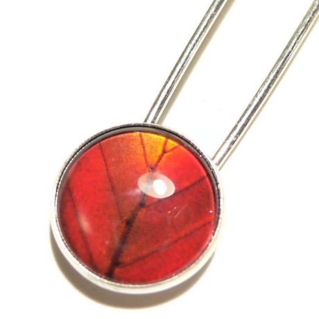 Schalnadel Brosche Ponchonadel HERBSTBLATT Cabochon Tuchnadel