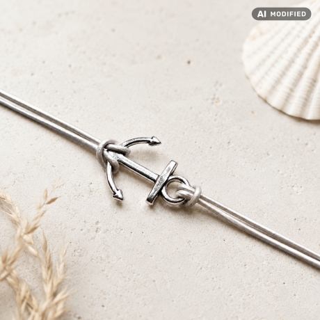 Armband mit Anker - maritimes Lederarmband