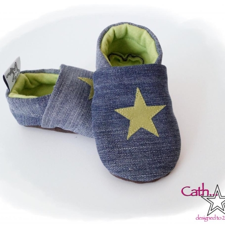 Upcycling Jeanspuschen Stern vegan