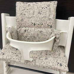 Abwaschbares Tripp Trapp Kissenset Stokke Hochstuhl- dogs