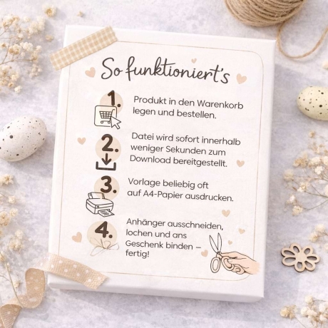 Osteranhänger PDF Druckvorlage DIN A4