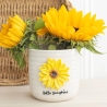 Keramik Blumentopf „Hallo Sonnenschein“ mit 3D-Sonnenblume