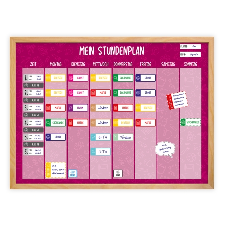 magnetischer Stundenplan beere mit 90 Magneten