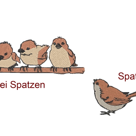 Vögel - Kein digitales Produkt auf meinem Produkten gestickt