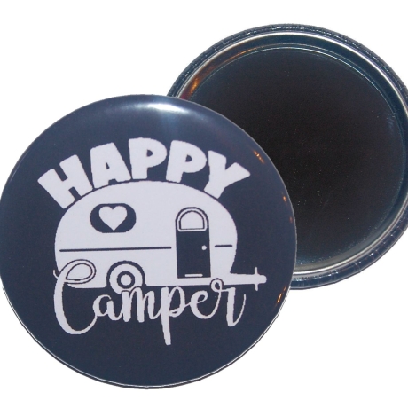 Taschenspiegel 59 mm Metall Spruch Camping Camper Wohnmobil