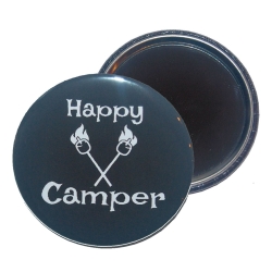 Taschenspiegel 59 mm Metall Spruch Camping Camper Wohnmobil