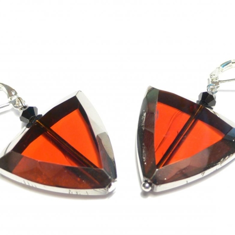 Ohrringe Glas Spiegelglas Klapphaken