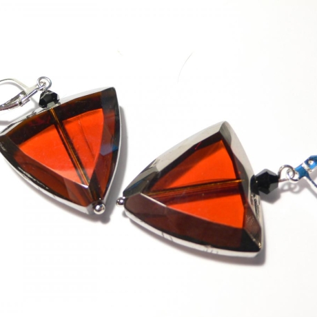 Ohrringe Glas Spiegelglas Klapphaken