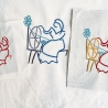 3x Spinnerin Stickdatei Frau mit Spinnrad ab 10x10 cm stickdirwas