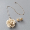 Silber Schmuckset mit Rosen aus Koralle